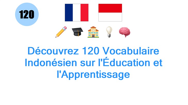 Découvrez 120 Vocabulaire Indonésien sur lÉducation et lApprentissage